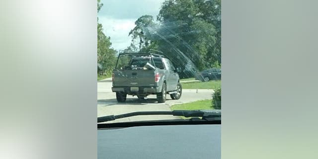 dog dragged truck