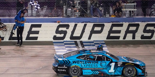 Ross Chastain celebrates