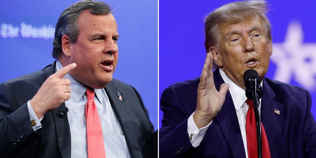 Fotocollage von Chris Christie und Donald Trump.