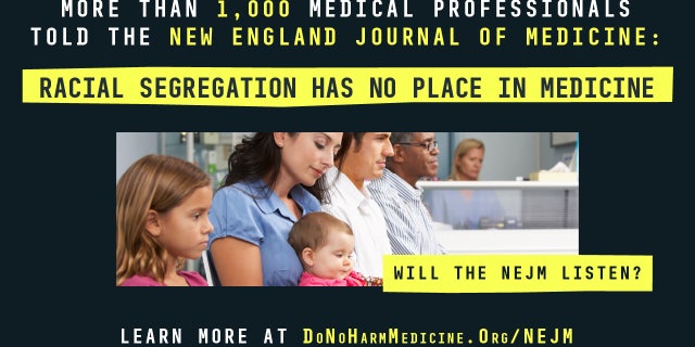Example from the nonprofit Do No Harm's ad campaign targeting the New England Journal of Medicine and so-called woke ideology in medicine