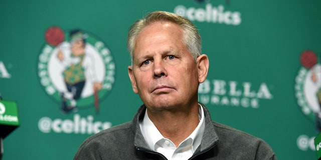 Danny Ainge at a press conference
