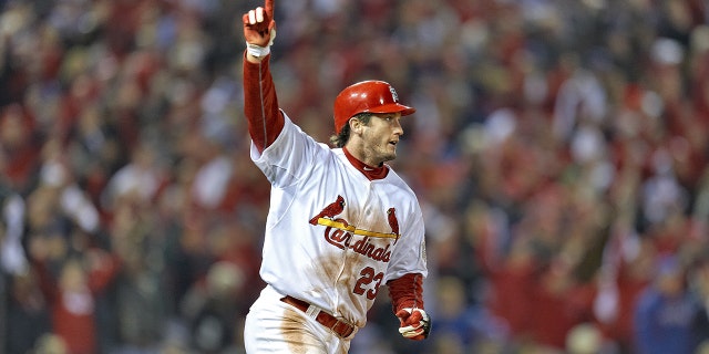 David Freese celebrates