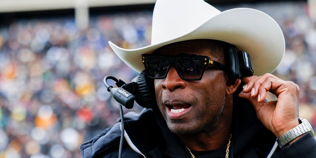 Deion Sanders at the spring game