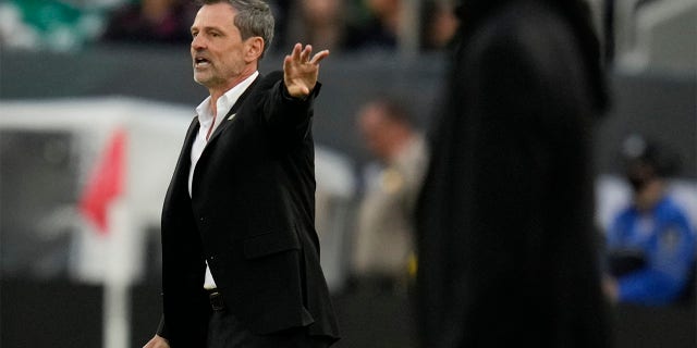 Diego Cocca gestures towards field