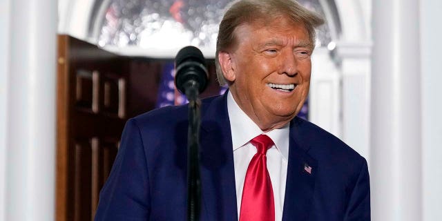 Former President Donald Trump speaks at Trump National Golf Club in Bedminster, N.J