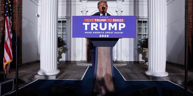 Donald Trump speaks at Trump National Golf Club in Bedminster, N.J.