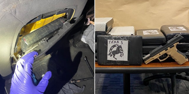 Drugs stashed in a car seat and packaged cocaine