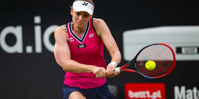 Elena Rybakina plays shot