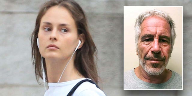 Karyna Shuliak wore a white T-shirt with wire headphones.