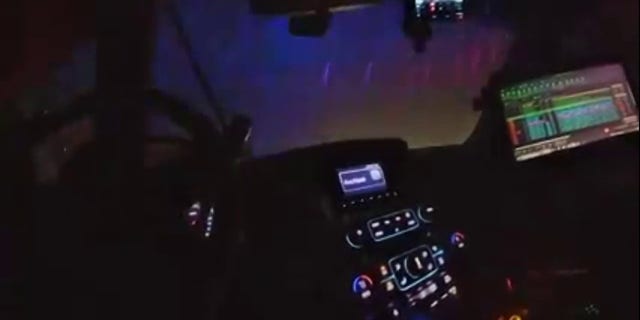 A view of the dashboard in Sheriff Deputy William Hollingsworth's patrol vehicle