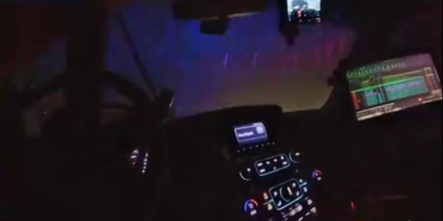 A view of the dashboard in Sheriff Deputy William Hollingsworth's patrol vehicle