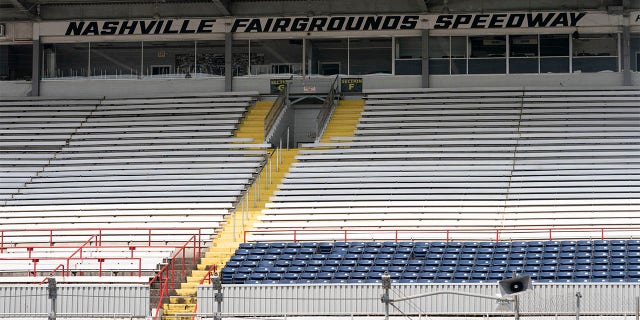 The grandstand of the Nashville Fairgrounds Speedway