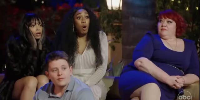 contestants looking shocked at reeves meltdown