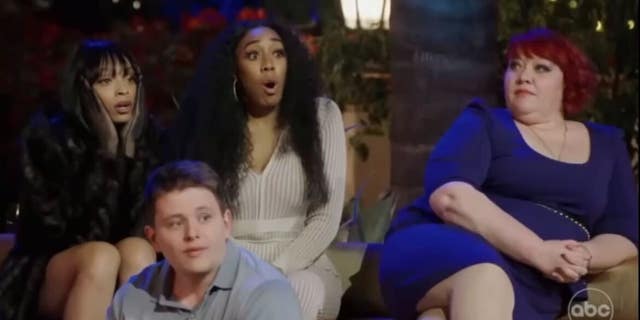 contestants looking shocked at reeves meltdown