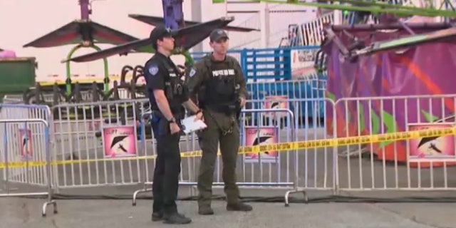 police at shooting scene