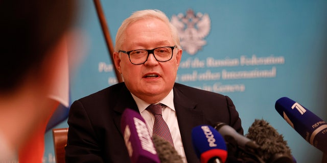 Russian minister speaks at news conference