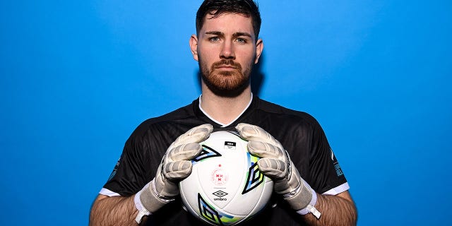 Shelbourne Goalkeeper Scott van der Sluis poses for a portrait