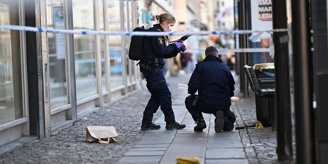 Swedish police officers on scene after stabbing incident