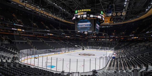 A view of TD Garden before a Bruins game