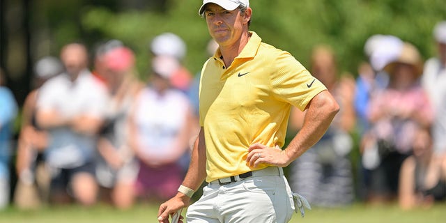 Rory McIlroy plays at the Memorial Tournament