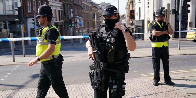 Armed British officers