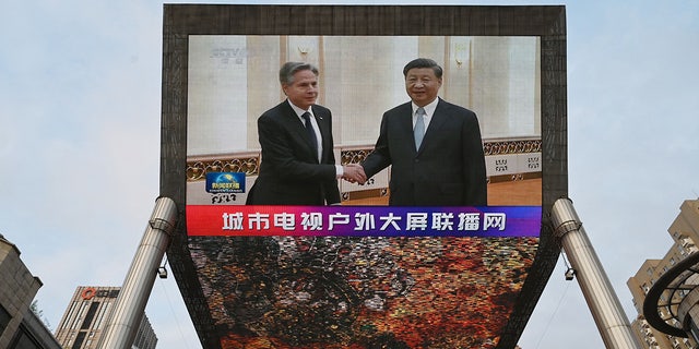 Blinken and Xi shake hands in broadcast in China