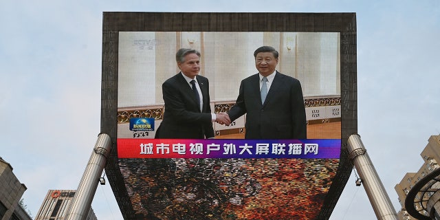 Blinken and Xi shake hands in broadcast in China