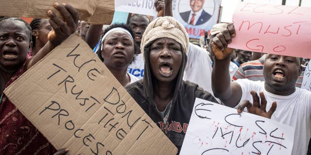 All People's Congress (APC) party protestors