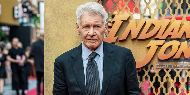 Harrison Ford at the premiere of the fifth Indiana Jones movie