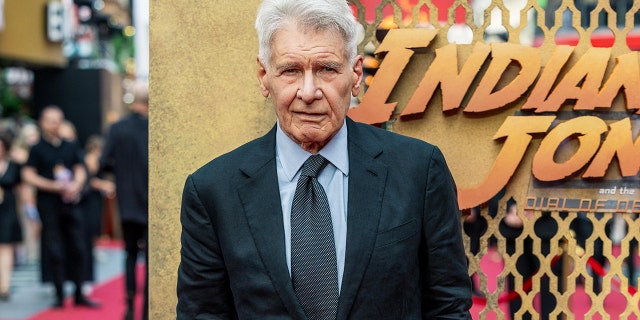 Harrison Ford at the premiere of the fifth Indiana Jones movie