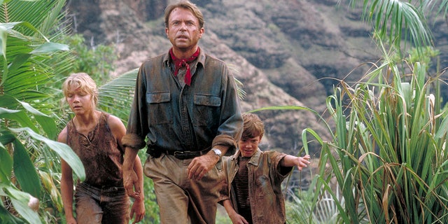 Sam Neill in a scene for Jurassic Park