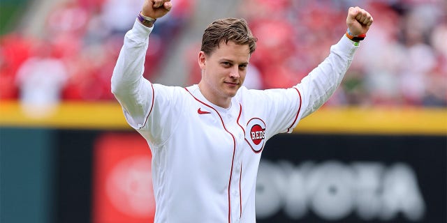 Joe Burrow after throwing out the first pitch