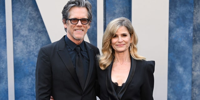 Kyra Sedgwick and Kevin Bacon at the Vanity Fair oscars party in 2023