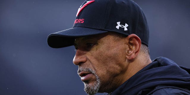 Rod Woodson looks on before an xfl game