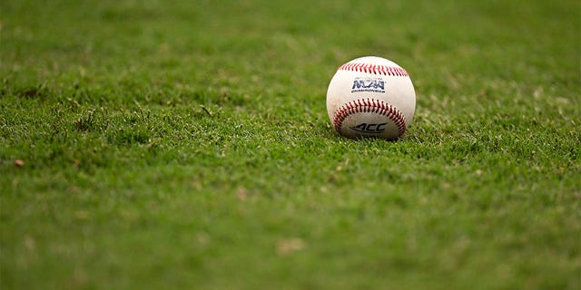A baseball on the field