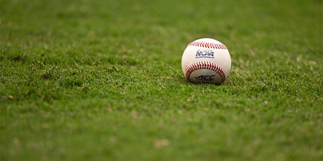 A baseball on the field