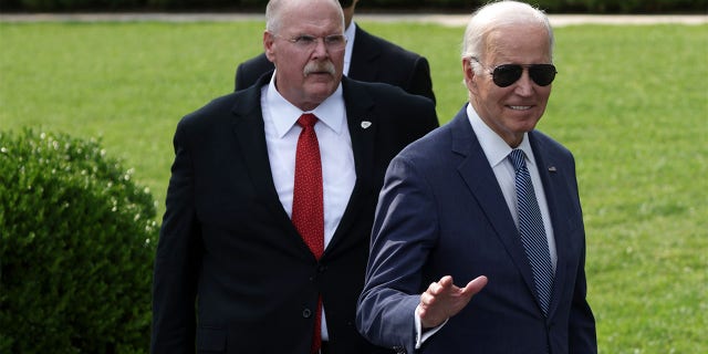 Joe Biden and Andy Reid in the White House