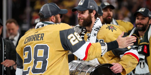 Alex Pietrangelo celebrates winning the Stanley Cup