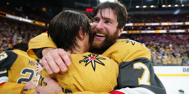 Alex Pietrangelo celebrates winning the Stanley Cup