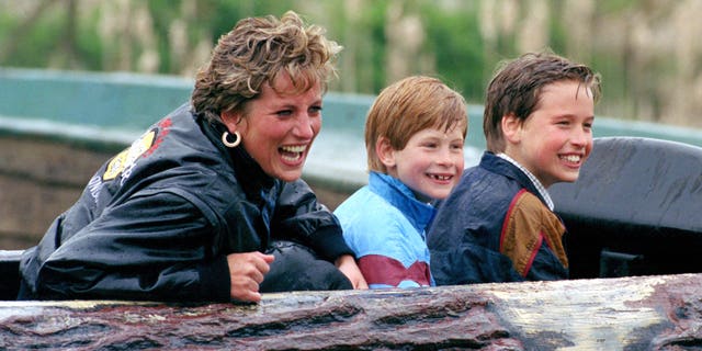Princess Diana with Prince William and Prince Harry