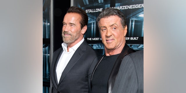 Arnold Schwarzenegger and Sylvester Stallone red carpet