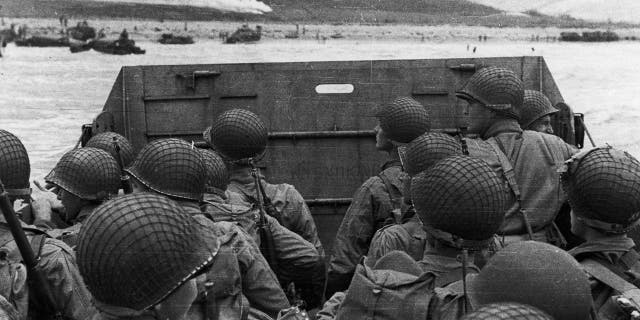 Men on D-Day landing craft