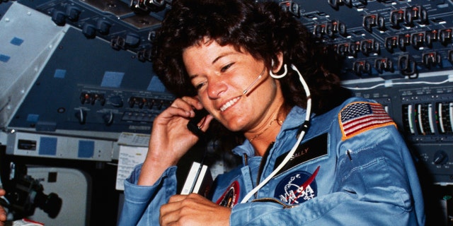 Sally Ride in space