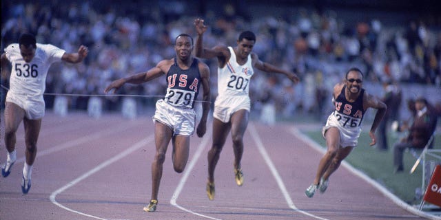 Jim Hines wins gold at 1968 Olympics
