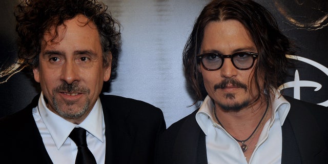 Tim Burton and Johnny Depp at the world premiere of Alice in Wonderland