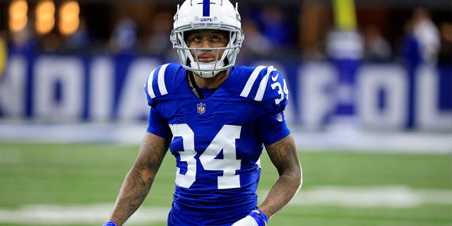 Isaiah Rodgers on the field before a game against the Raiders