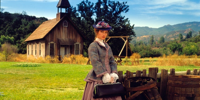 Jane Seymour in costume as Dr. Quinn