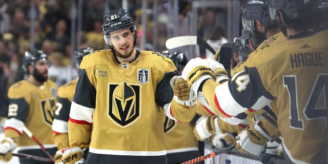 Brett Howden celebrates the goal