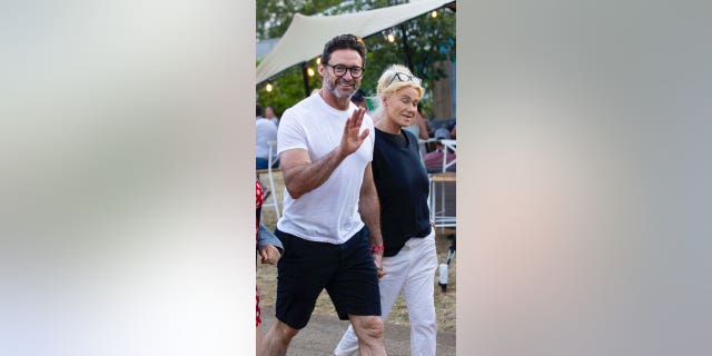 Hugh Jackman and Deborra-Lee Furness arrive at a festival