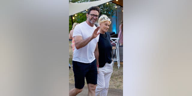 Hugh Jackman and Deborra-Lee Furness arrive at a festival